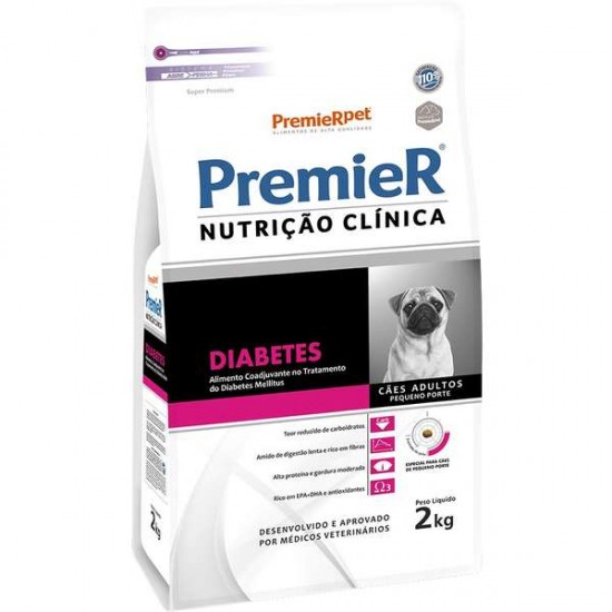 Ração Premier Pet Nutrição Clínica Diabetes para Cães Adultos Pequeno Porte 2 Kg